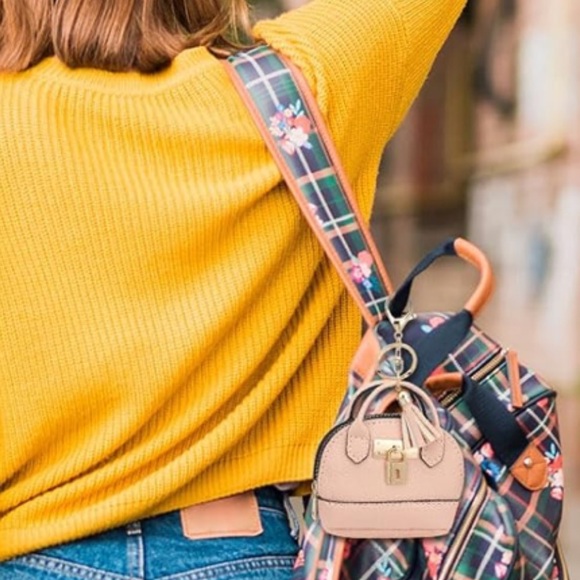 NEW Mini Purse Bag Charm Keychain Micro Pouch Bag Cles Compact Mini Wallet Pink - Picture 12 of 12